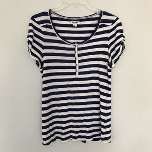 Old Navy Blue and White Striped T-Shirt